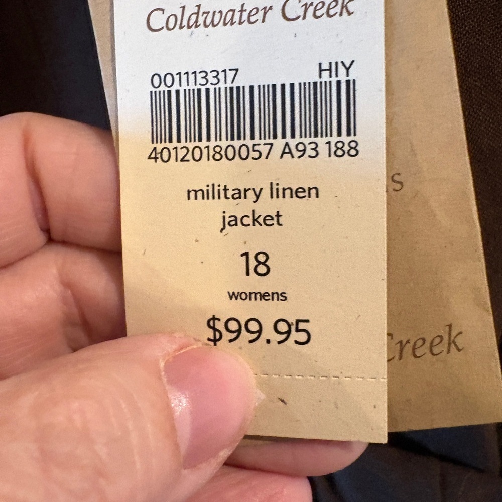 NWT Coldwater Creek  Brown Military Linen Safari Cargo Blazer / Jacket Size 18 - Picture 12 of 15